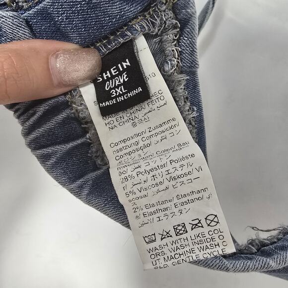 Shein Curve Denim Halter Crop Top Size 3XL Open Back - Picture 4 of 4